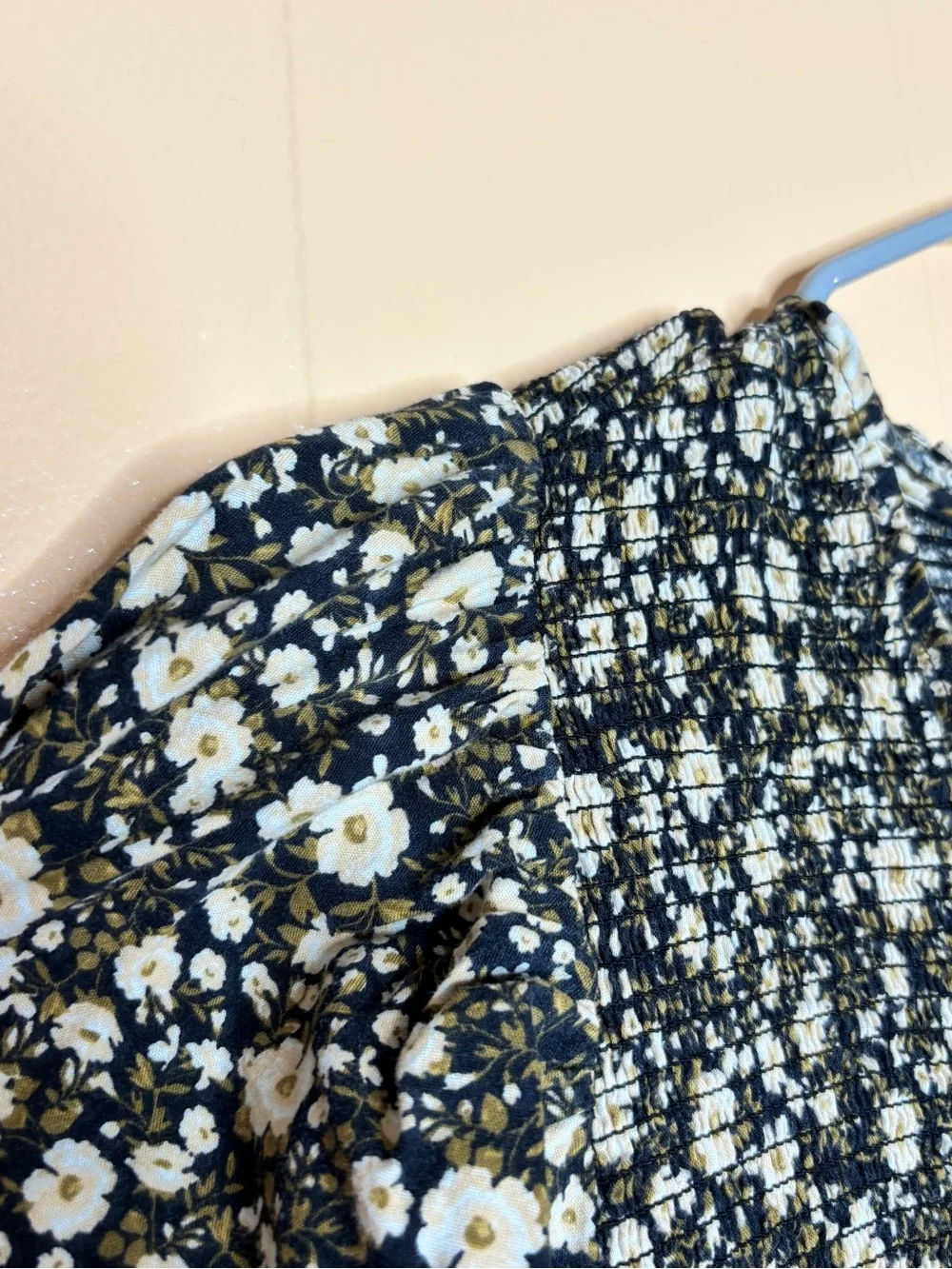 Old Navy Black Floral Long Sleeve Midi Dress